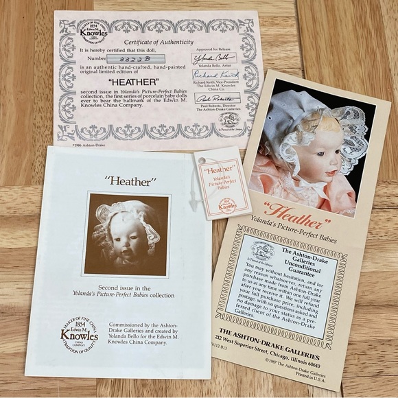 Vintage 1986 Knowles “Heather” Yolanda's Picture Perfect Babies Collection Doll - Picture 11 of 13